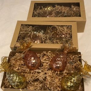 Anthropologie Pineapple Ornament Sets